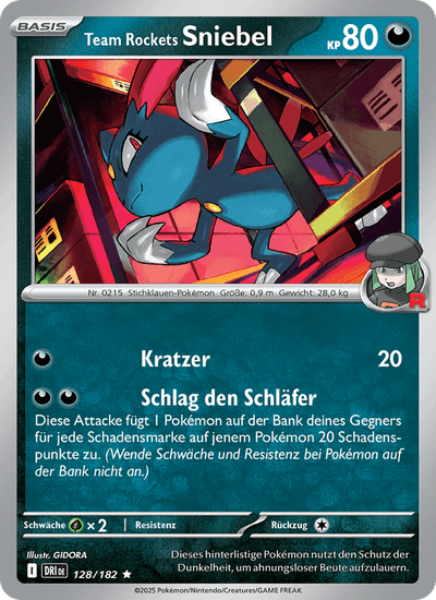 Team Rockets Sniebel 128/182 Ewige Rivalen Pokémon Karte