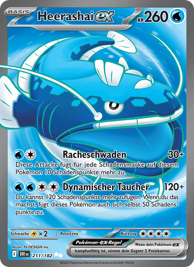 Heerashai-ex 211/182 Ewige Rivalen Pokémon Karte