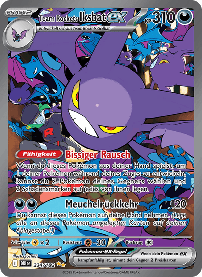 Team Rockets Iksbat-ex 234/182 Ewige Rivalen Pokémon Karte