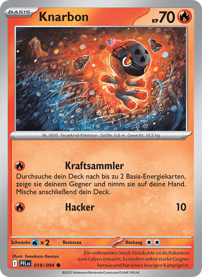 Knarbon 019/094 Fatale Flammen Pokémon Karte