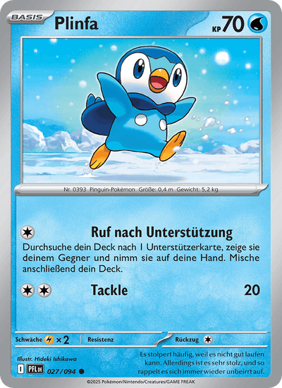 Plinfa 027/094 Fatale Flammen Pokémon Karte
