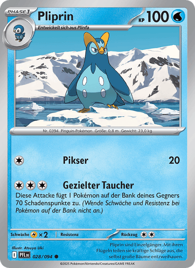 Pliprin 028/094 Fatale Flammen Pokémon Karte