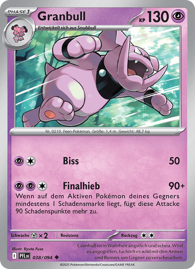 Granbull 038/094 Fatale Flammen Pokémon Karte