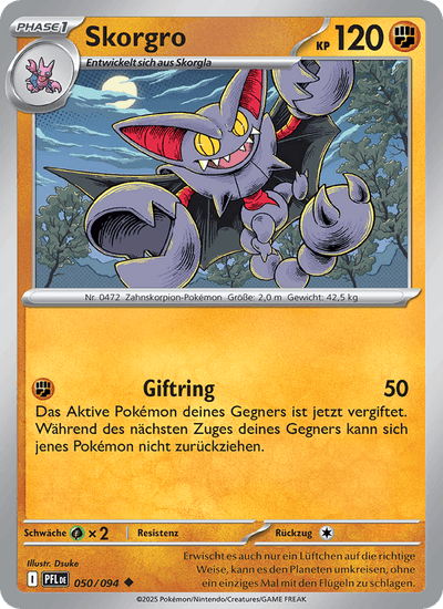 Skorgro 050/094 Fatale Flammen Pokémon Karte