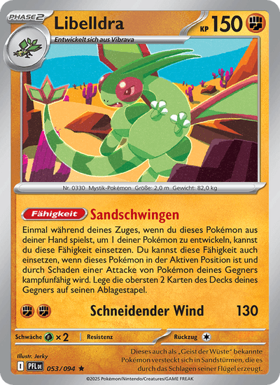 Libelldra 053/094 Fatale Flammen Pokémon Karte
