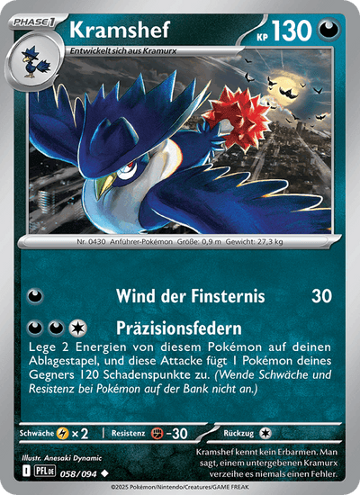 Kramshef 058/094 Fatale Flammen Pokémon Karte