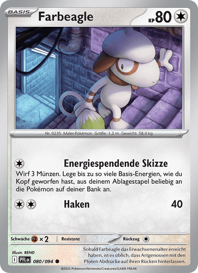 Farbeagle 080/094 Fatale Flammen Pokémon Karte