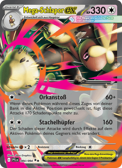Mega-Schlapor-ex 084/094 Fatale Flammen Pokémon Karte