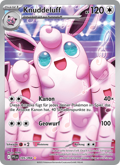 Knuddeluff 105/094 Fatale Flammen Pokémon Karte
