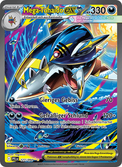Mega-Tohaido-ex 127/094 Fatale Flammen Pokémon Karte