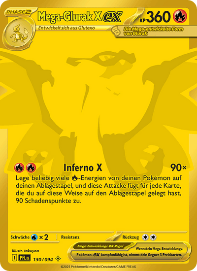 Mega-Glurak X-ex 130/094 Fatale Flammen Pokémon Karte