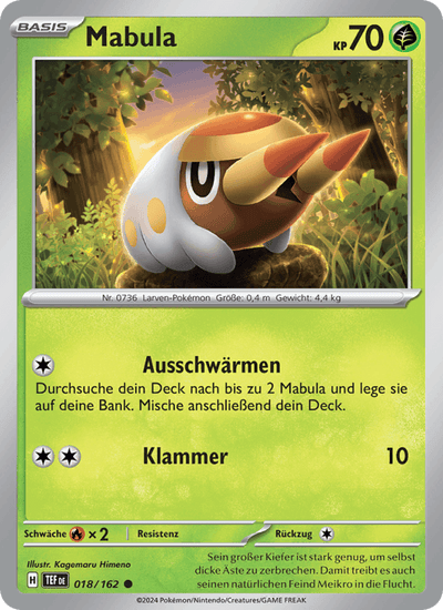 Mabula 018/162 Gewalten der Zeit Pokémon Karte