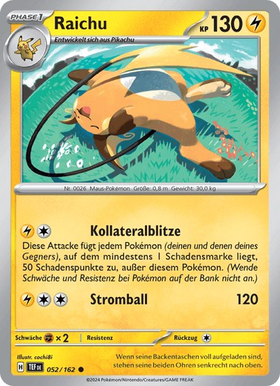Raichu 052/162 Gewalten der Zeit Pokémon Karte