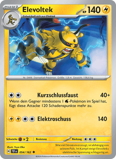 Elevoltek 054/162 Gewalten der Zeit Pokémon Karte