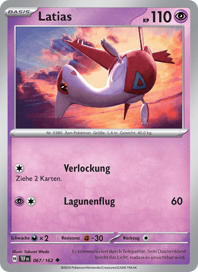 Latias 067/162 Gewalten der Zeit Pokémon Karte