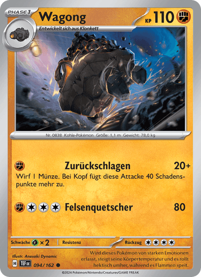 Wagong 094/162 Gewalten der Zeit Pokémon Karte