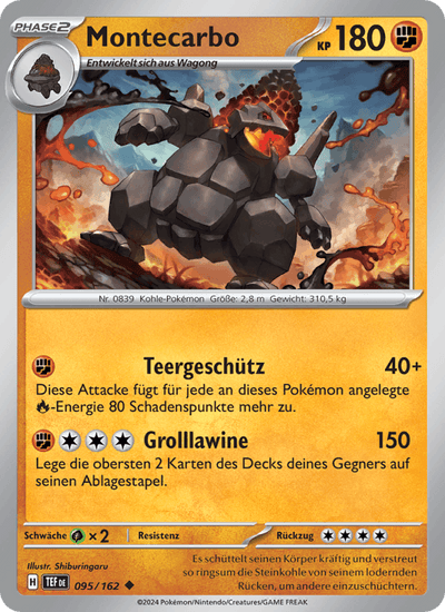 Montecarbo 095/162 Gewalten der Zeit Pokémon Karte