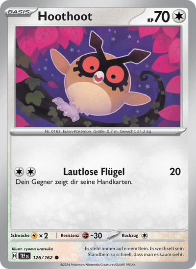 Hoothoot 126/162 Gewalten der Zeit Pokémon Karte