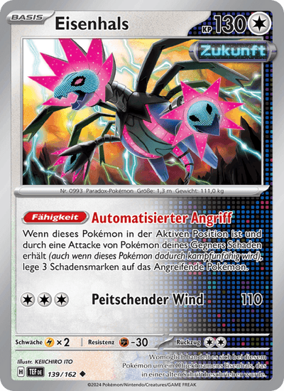 Eisenhals 139/162 Gewalten der Zeit Pokémon Karte