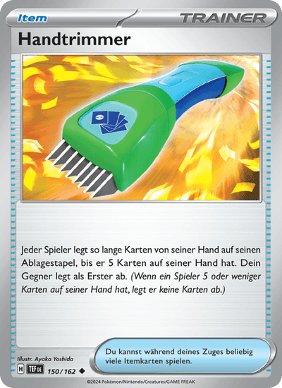 Handtrimmer 150/162 Gewalten der Zeit Pokémon Karte