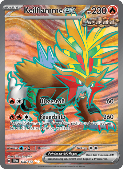 Keilflamme-ex 188/162 Gewalten der Zeit Pokémon Karte