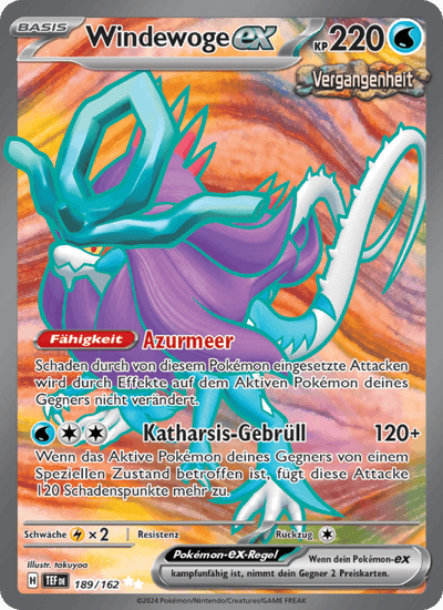 Windewoge-ex 189/162 Gewalten der Zeit Pokémon Karte