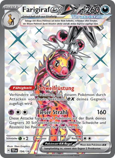 Farigiraf-ex 194/162 Gewalten der Zeit Pokémon Karte