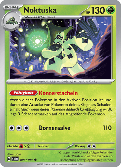 Noktuska 006/198 Karmesin & Purpur Pokémon Karte