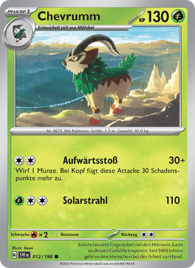 Chevrumm 012/198 Karmesin & Purpur Pokémon Karte