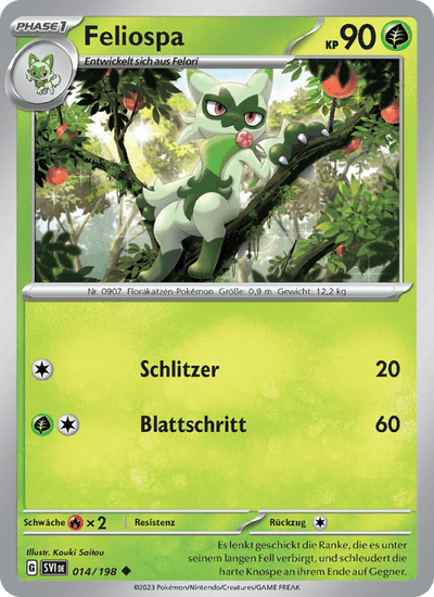 Feliospa 014/198 Karmesin & Purpur Pokémon Karte