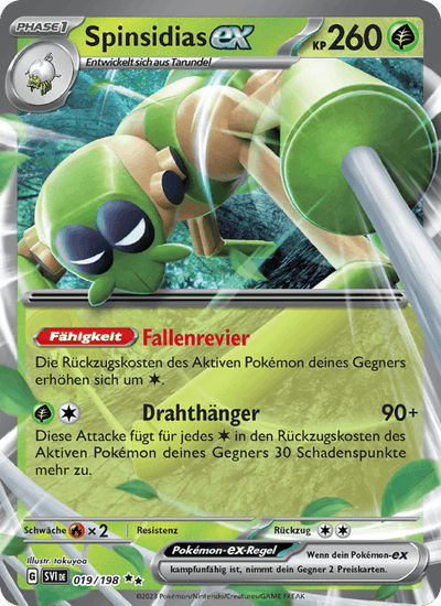 Spinsidias-ex 019/198 Karmesin & Purpur Pokémon Karte