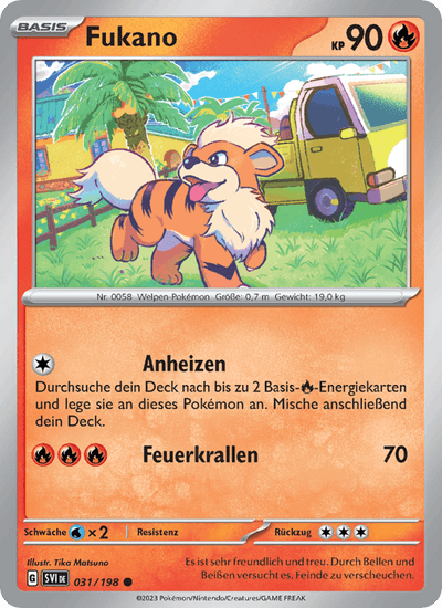 Fukano 031/198 Karmesin & Purpur Pokémon Karte