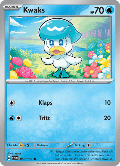 Kwaks 052/198 Karmesin & Purpur Pokémon Karte