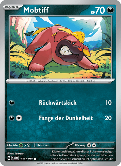Mobtiff 135/198 Karmesin & Purpur Pokémon Karte