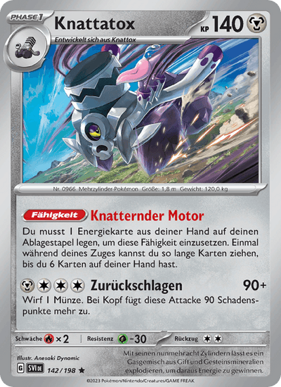 Knattatox 142/198 Karmesin & Purpur Pokémon Karte