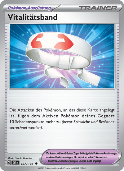 Vitalitätsband 197/198 Karmesin & Purpur Pokémon Karte