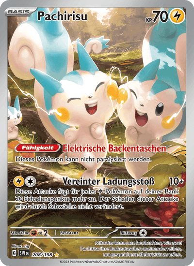 Pachirisu 208/198 Karmesin & Purpur Pokémon Karte