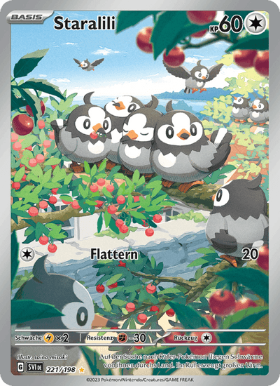 Staralili 221/198 Karmesin & Purpur Pokémon Karte