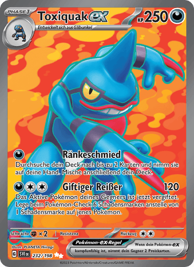 Toxiquak-ex 232/198 Karmesin & Purpur Pokémon Karte