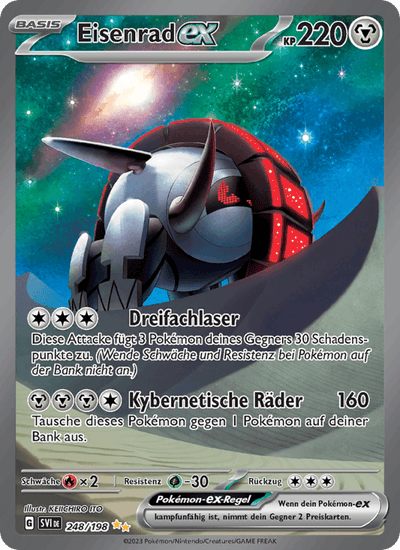 Eisenrad-ex 248/198 Karmesin & Purpur Pokémon Karte