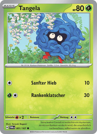 Tangela 001/167 Maskerade im Zwielicht Pokémon Karte