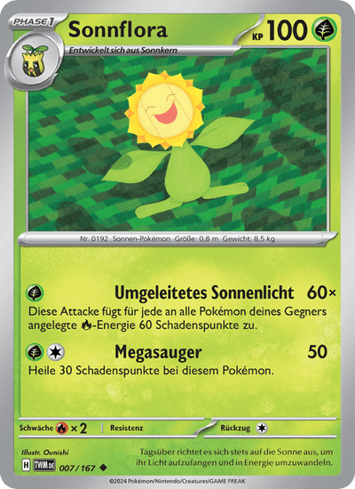 Sonnflora 007/167 Maskerade im Zwielicht Pokémon Karte