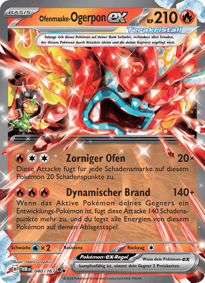 Ofenmaske-Ogerpon-ex 040/167 Maskerade im Zwielicht Pokémon Karte