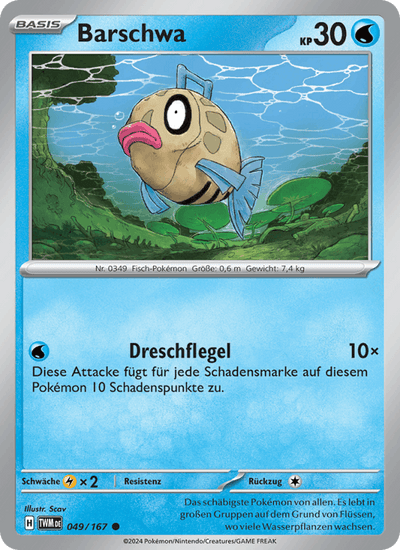 Barschwa 049/167 Maskerade im Zwielicht Pokémon Karte