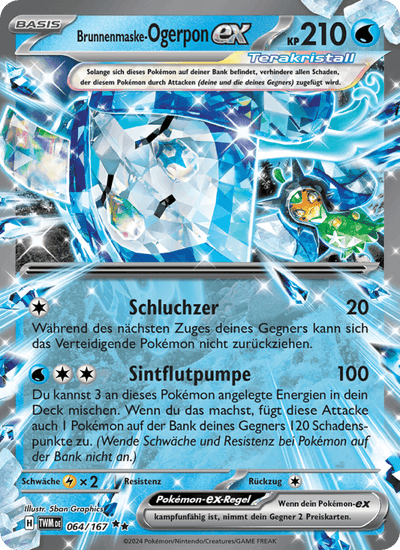 Brunnenmaske-Ogerpon-ex 064/167 Maskerade im Zwielicht Pokémon Karte