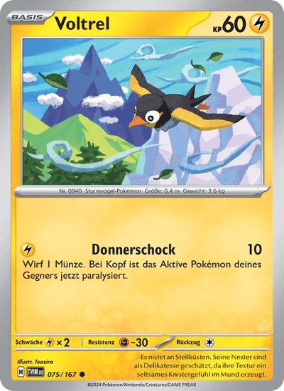 Voltrel 075/167 Maskerade im Zwielicht Pokémon Karte