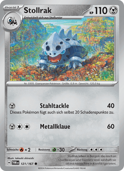 Stollrak 121/167 Maskerade im Zwielicht Pokémon Karte