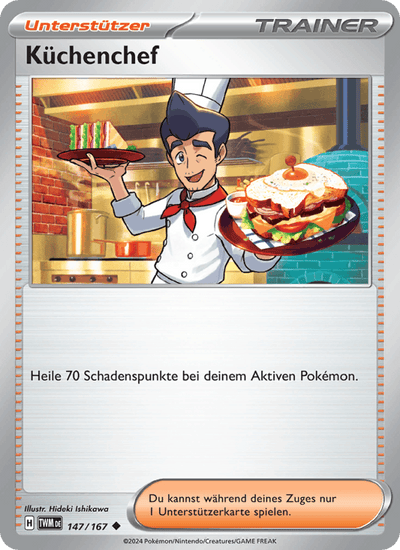 Küchenchef 147/167 Maskerade im Zwielicht Pokémon Karte
