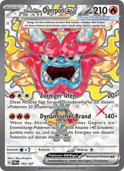 Ofenmaske-Ogerpon-ex 192/167 Maskerade im Zwielicht Pokémon Karte