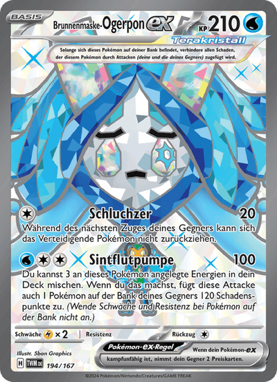 Brunnenmaske-Ogerpon-ex 194/167 Maskerade im Zwielicht Pokémon Karte